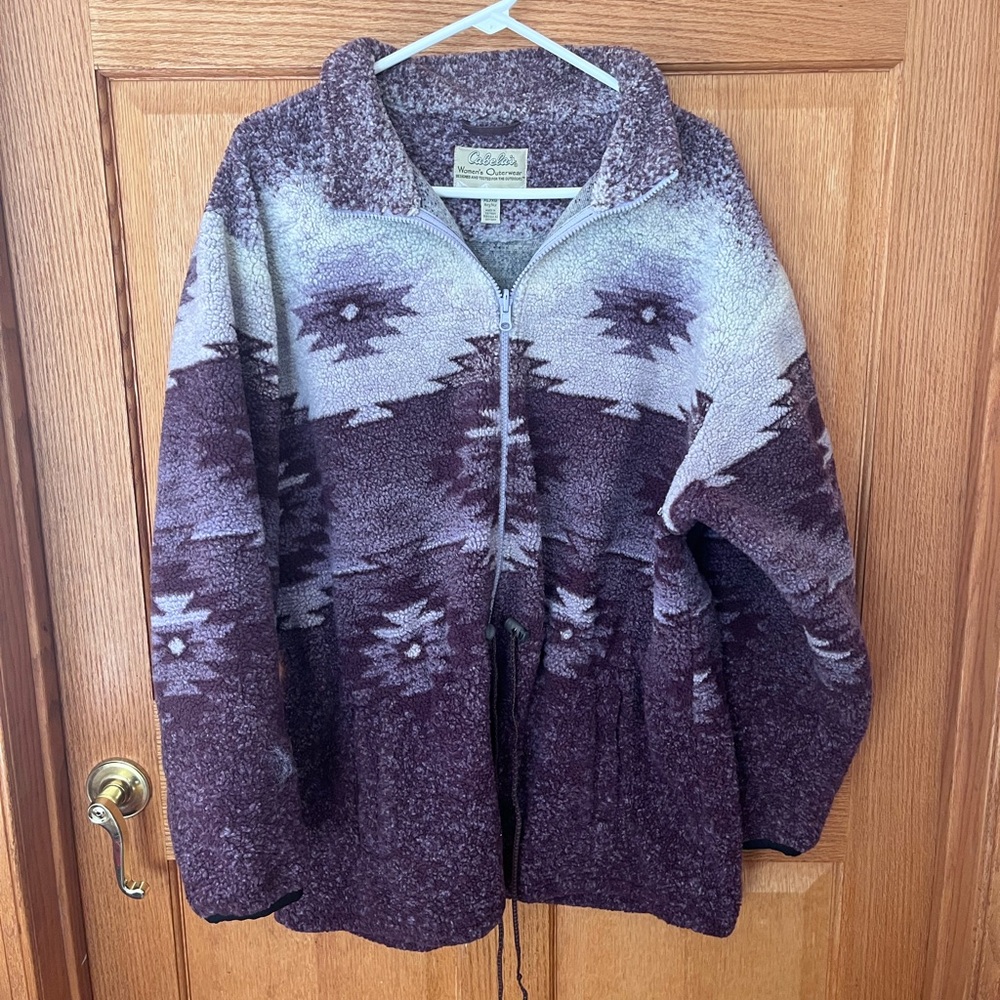 Cabelas outerwear fleece Aztec print jacket